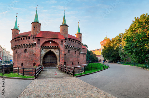 Kracow barbican - medieval fortifcation at city walls, Poland