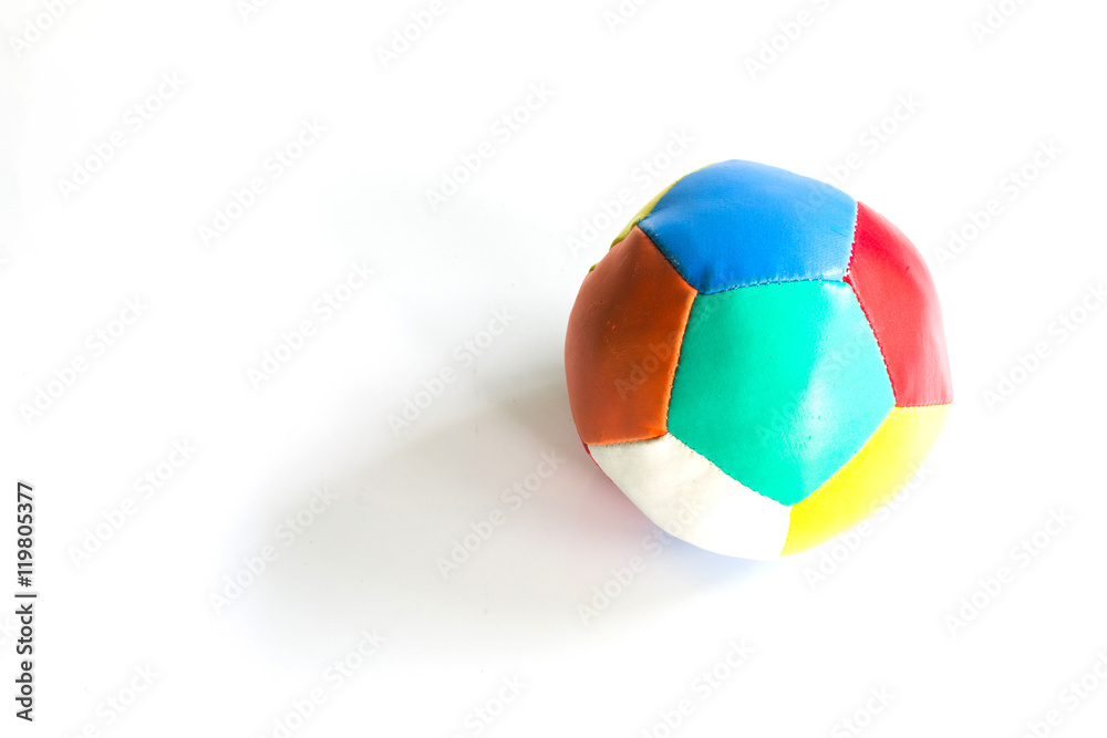 Child toy ball for improve baby skill on white background Child toy ball for improve baby skill on white background