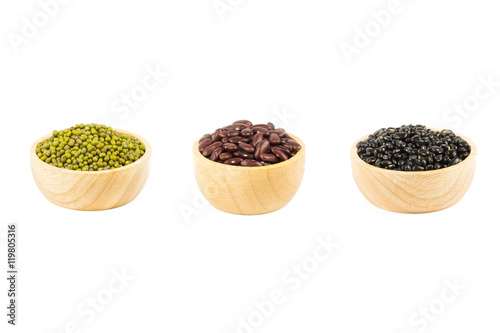 Black beans  red beans and mung beans