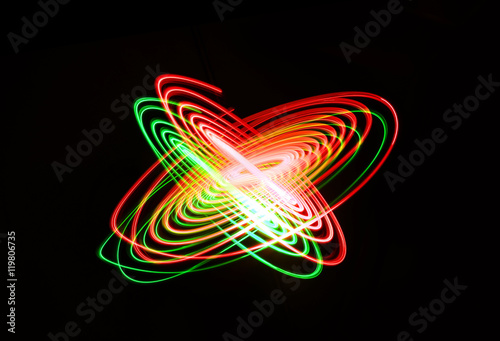 Red and green LED light painting