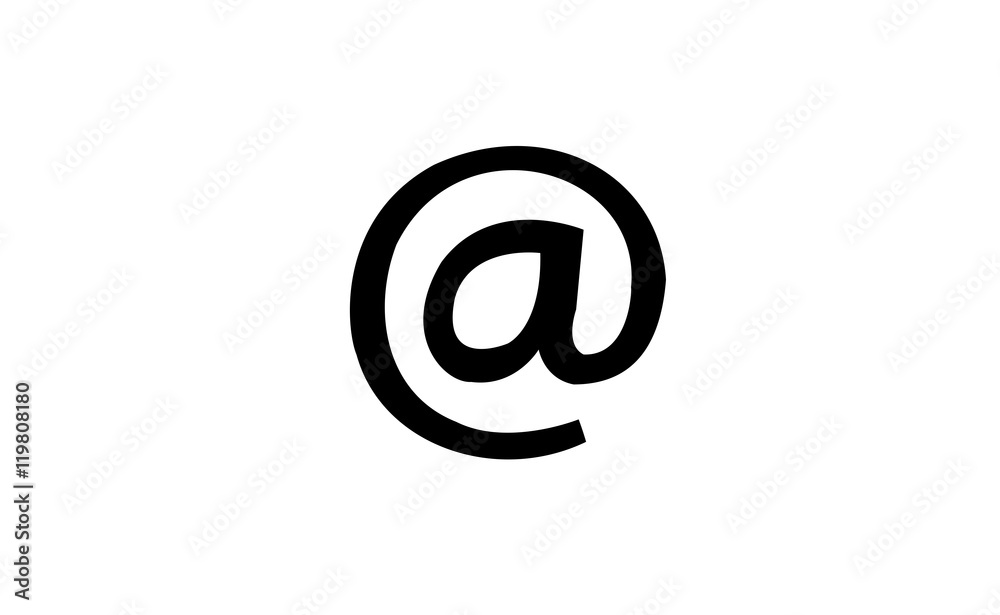 Vector at symbol icon on white background Vector at symbol icon on white background
