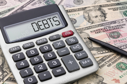 Calculator with money - Debts