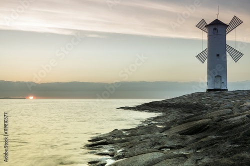 Wallpaper Mural Lighthouse windmill Stawa Mlyny, Swinoujscie, Baltic Sea, Poland Torontodigital.ca