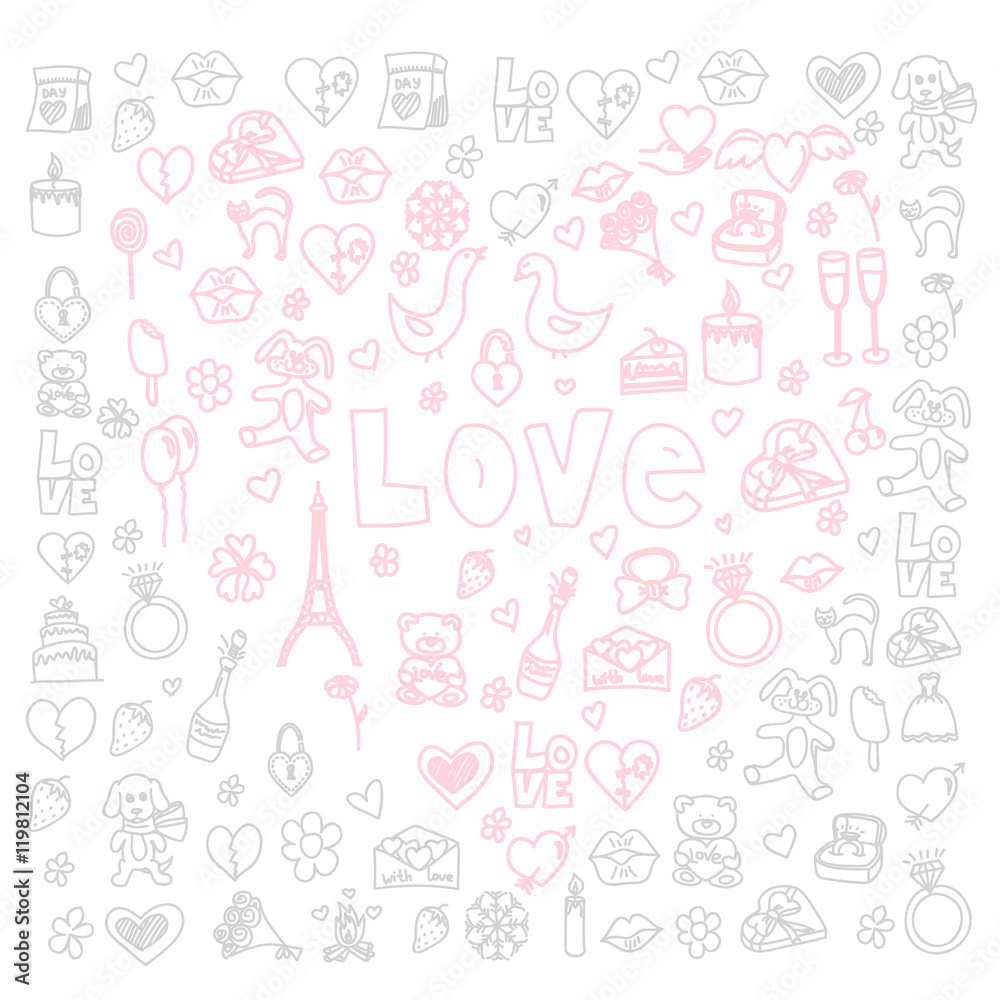 Love doodle set