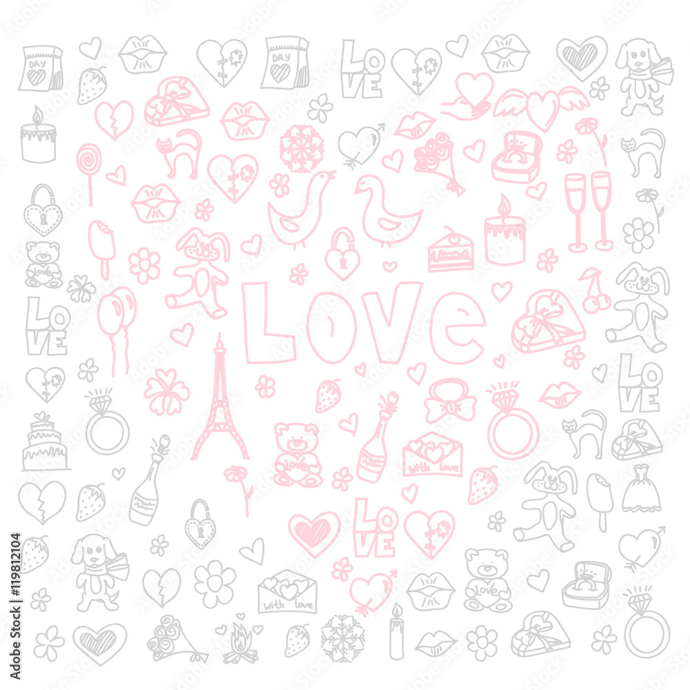 Love doodle set Love doodle set
