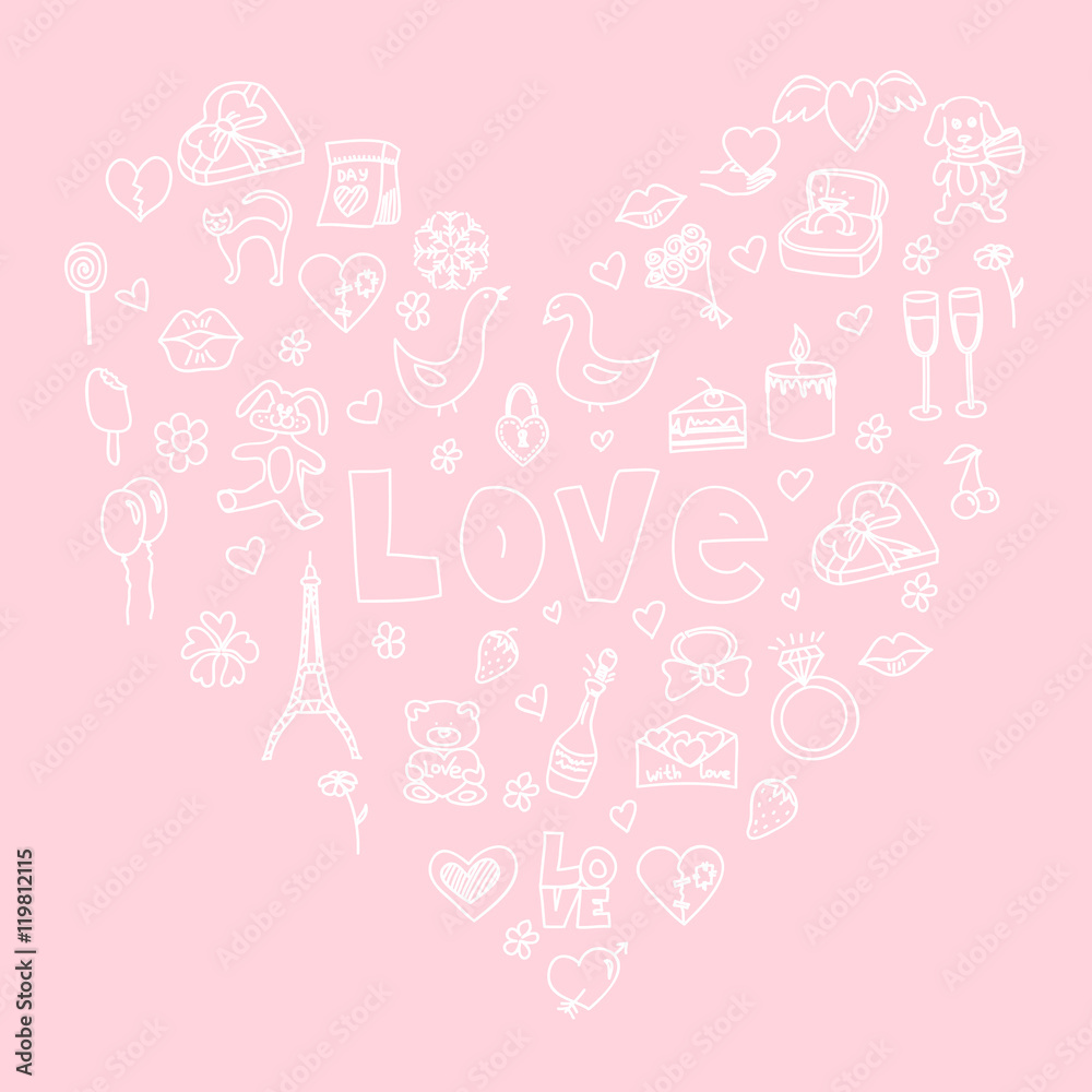 Love doodle set