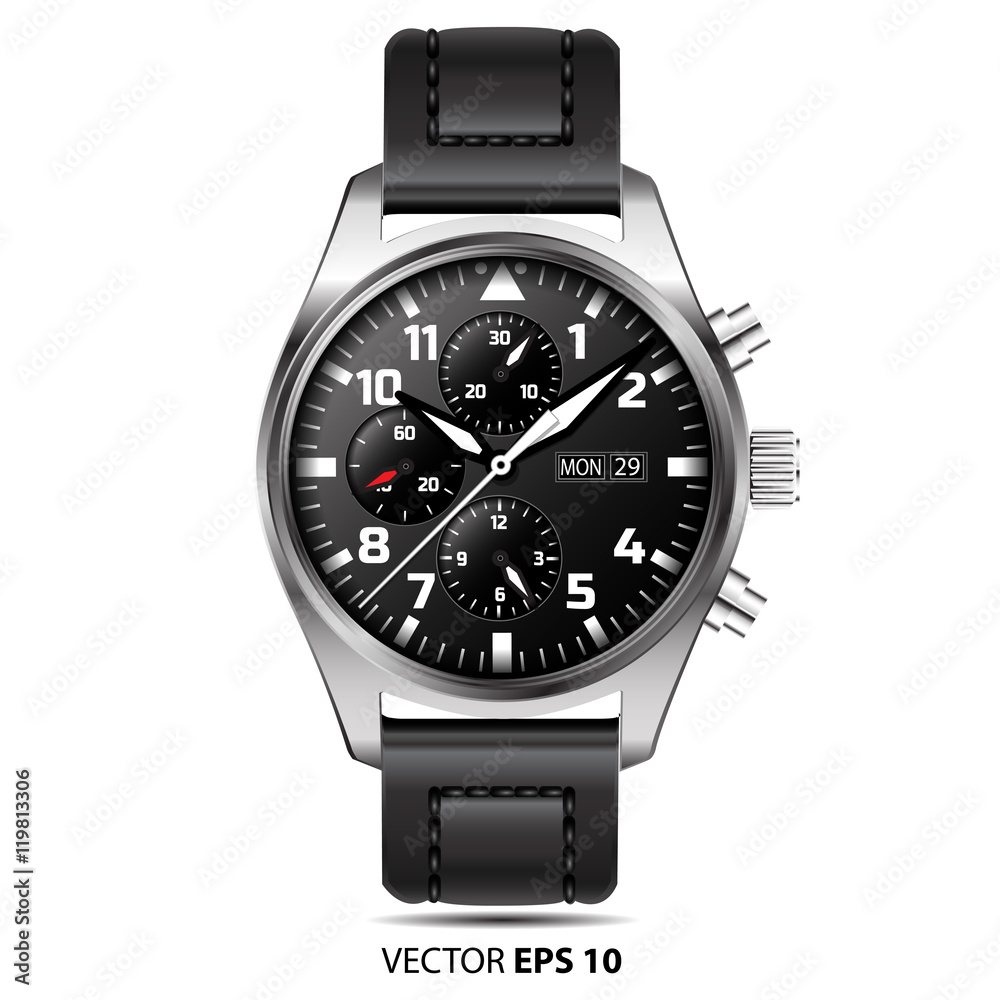 Watch chronograph vector isolated illustration. Watch chronograph vector isolated illustration.
