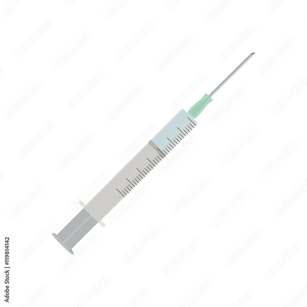 Syringe for injection with needle. Vector illustration. Syringe for injection with needle. Vector illustration.