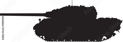 Silhouette of a German tank King Tiger.