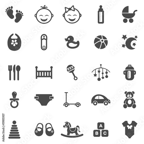 Baby icons. Black series