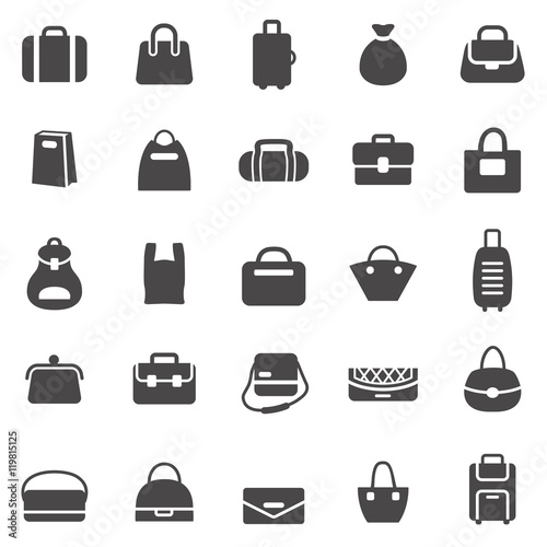 Bag icons. Black series