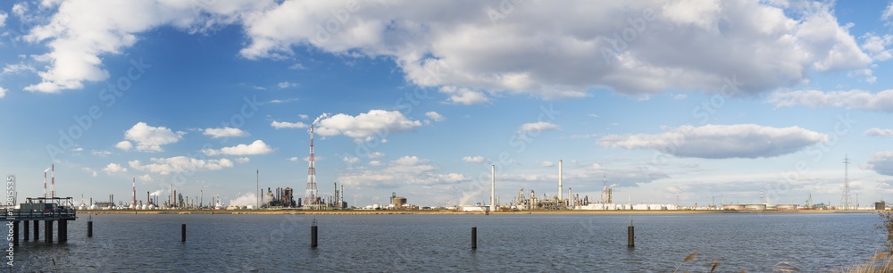 Antwerp Harbor Industry Panorama, Belgium
