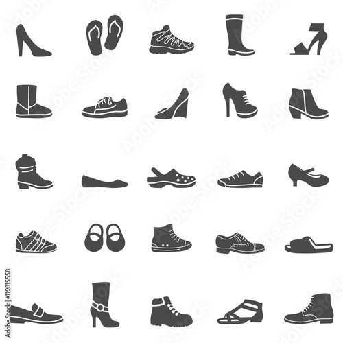 Shoes icons. Black series