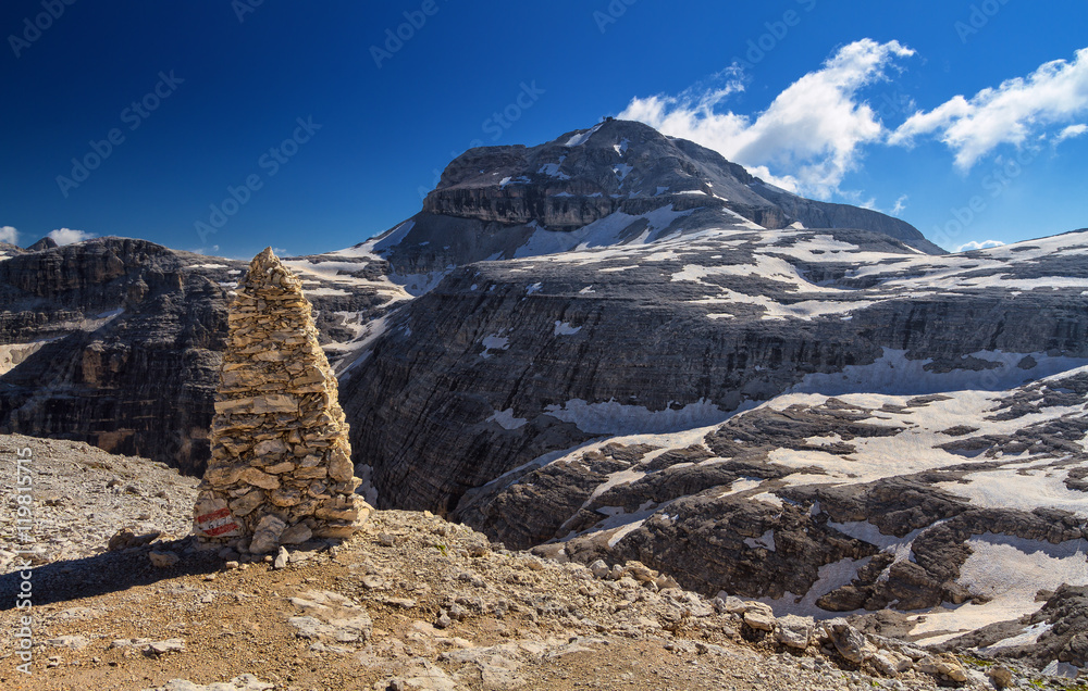 Dolomiti - Piz Boe mount in Sella group, Trentino, Italy