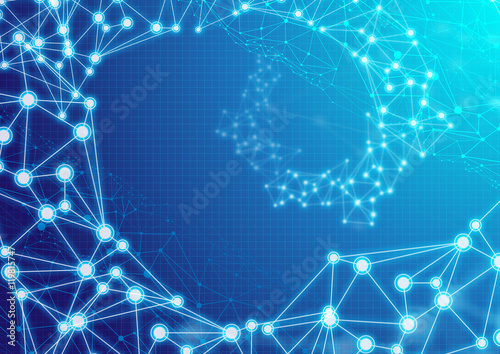 global of ai robotic, signal of data, technology abstract futuristic cyber net web connect to network background illustration 3d rendering, atom molecule of science, social internet of things