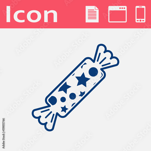 Candy with stars flat icon