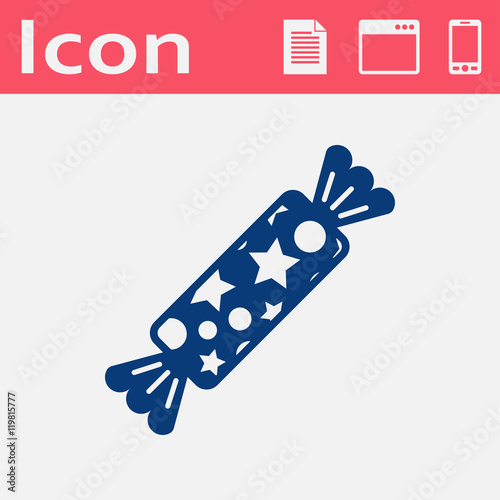 Candy with stars flat icon