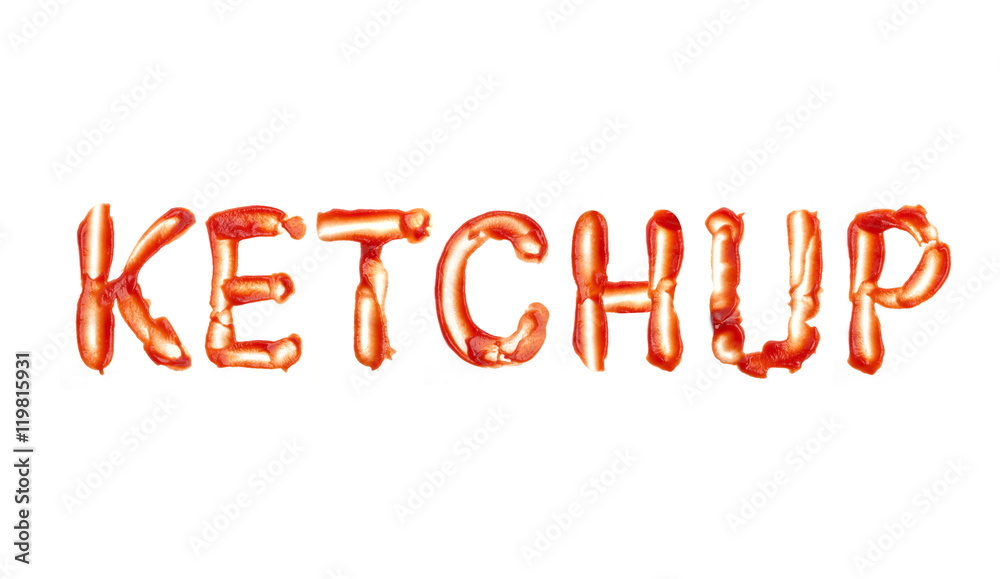 Ketchup word isolated Stock Photo Adobe Stock