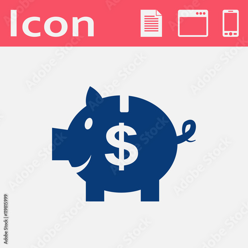 Vector piggy bank flat icon