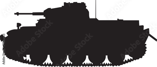  Tank of world war II.Silhouette