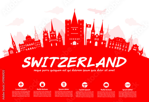 Switzerland Travel Landmarks.