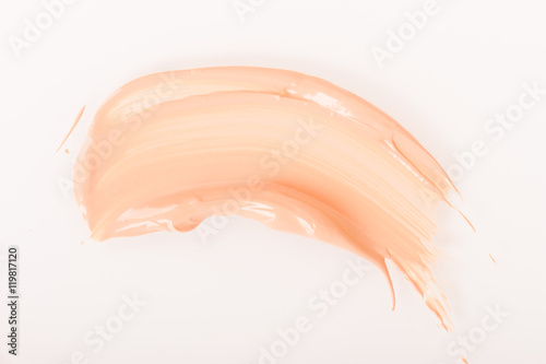 Liquid tinted make-up cream foundation sample stroke
