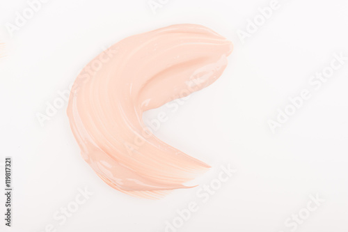 Liquid tinted make-up cream foundation sample stroke