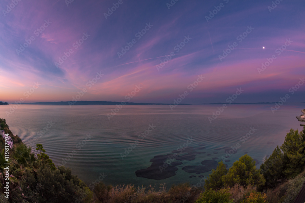 Sunrise at the Mediterannean Sea near Split, Croatia