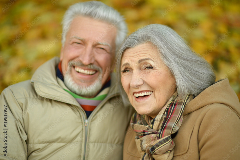 Senior couple in autumn park Senior couple in autumn park