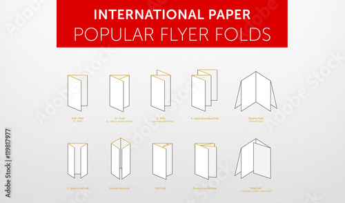 Fototapeta Naklejka Na Ścianę i Meble -  Internetional paper - flyer formats & folds vol.2