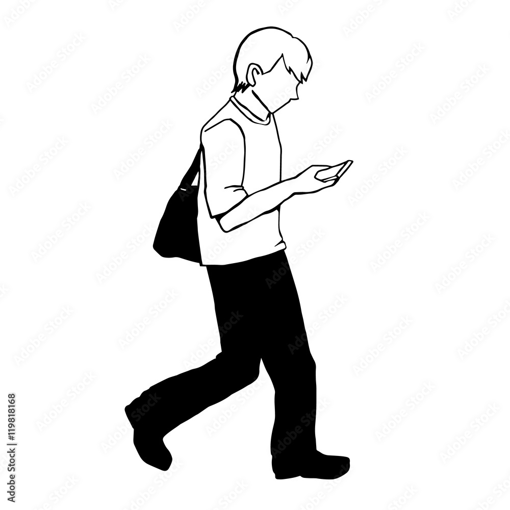 People who use the smartphone while walking People who use the smartphone while walking