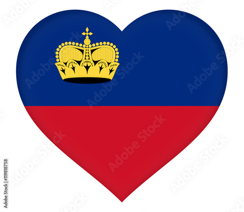 Free Download Illustration of the flag of Liechtenstein shaped like a heart - GFXLoad