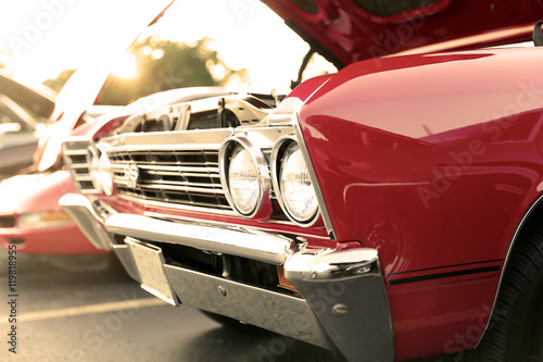 classic retro vintage red car