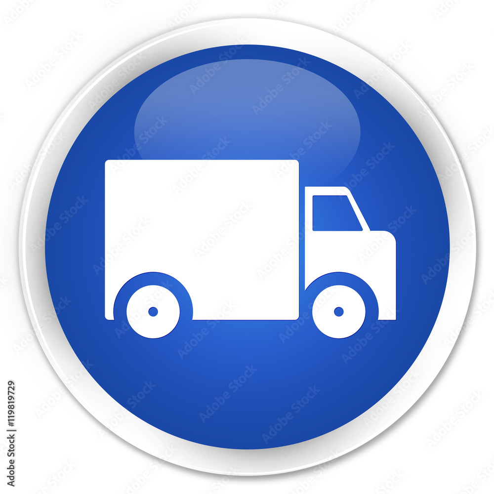 Delivery truck icon blue glossy round button Delivery truck icon blue glossy round button