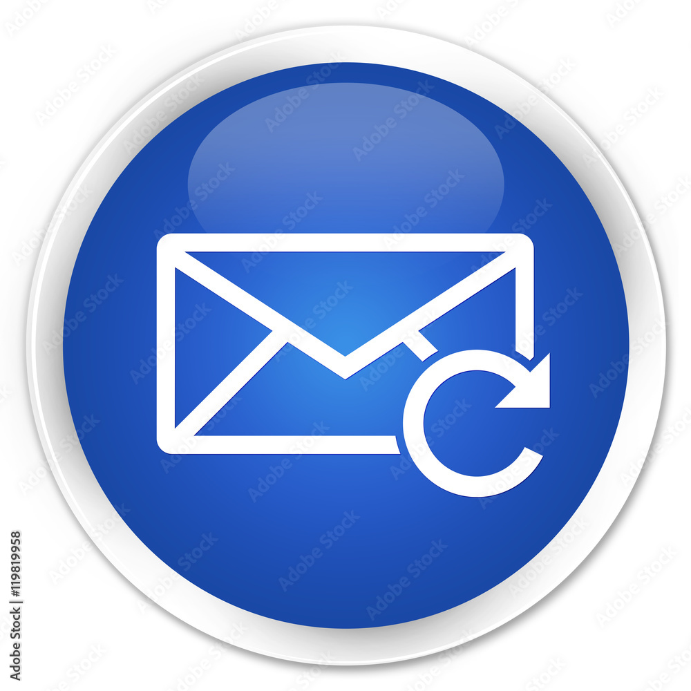 Refresh email icon blue glossy round button Refresh email icon blue glossy round button