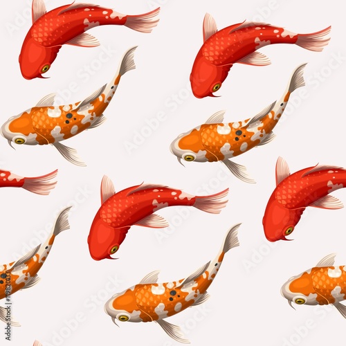 Seamless koi carps