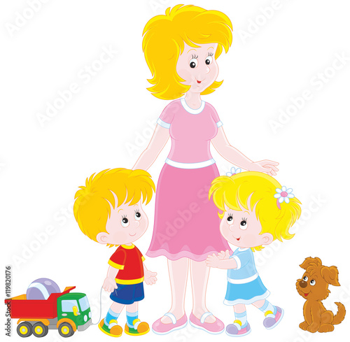 Mother and children