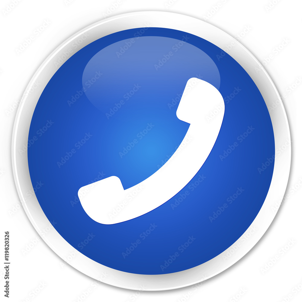 Phone icon blue glossy round button Phone icon blue glossy round button