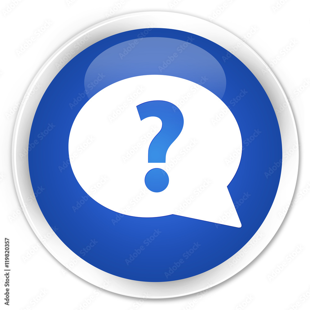Question mark bubble icon blue glossy round button Question mark bubble icon blue glossy round button