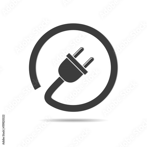 Wire plug icon - vector illustration.