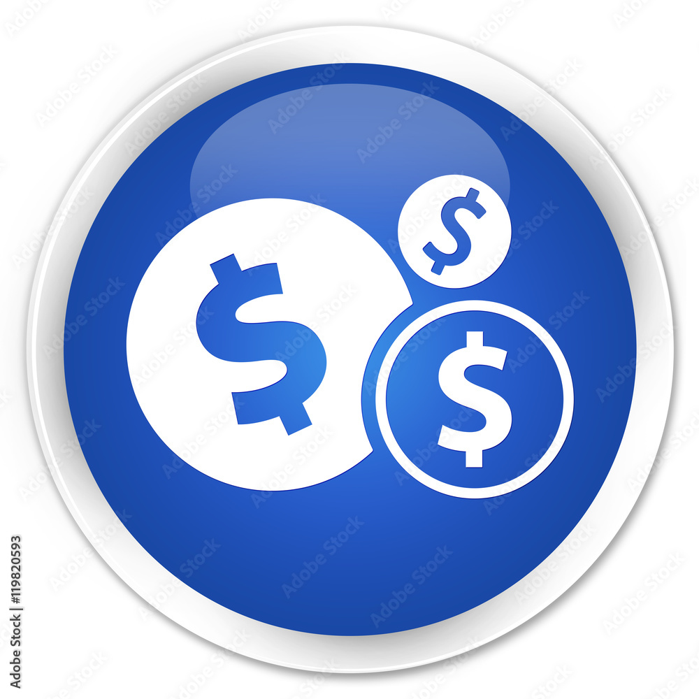 Finances (dollar sign) icon blue glossy round button Finances (dollar sign) icon blue glossy round button