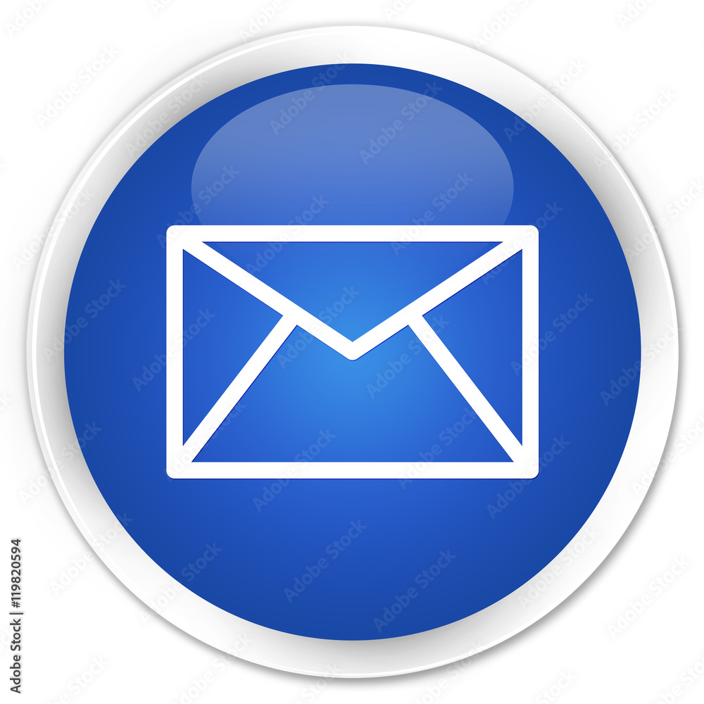 Email icon blue glossy round button Email icon blue glossy round button