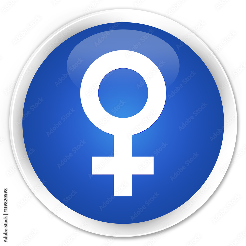 Female sign icon blue glossy round button Female sign icon blue glossy round button