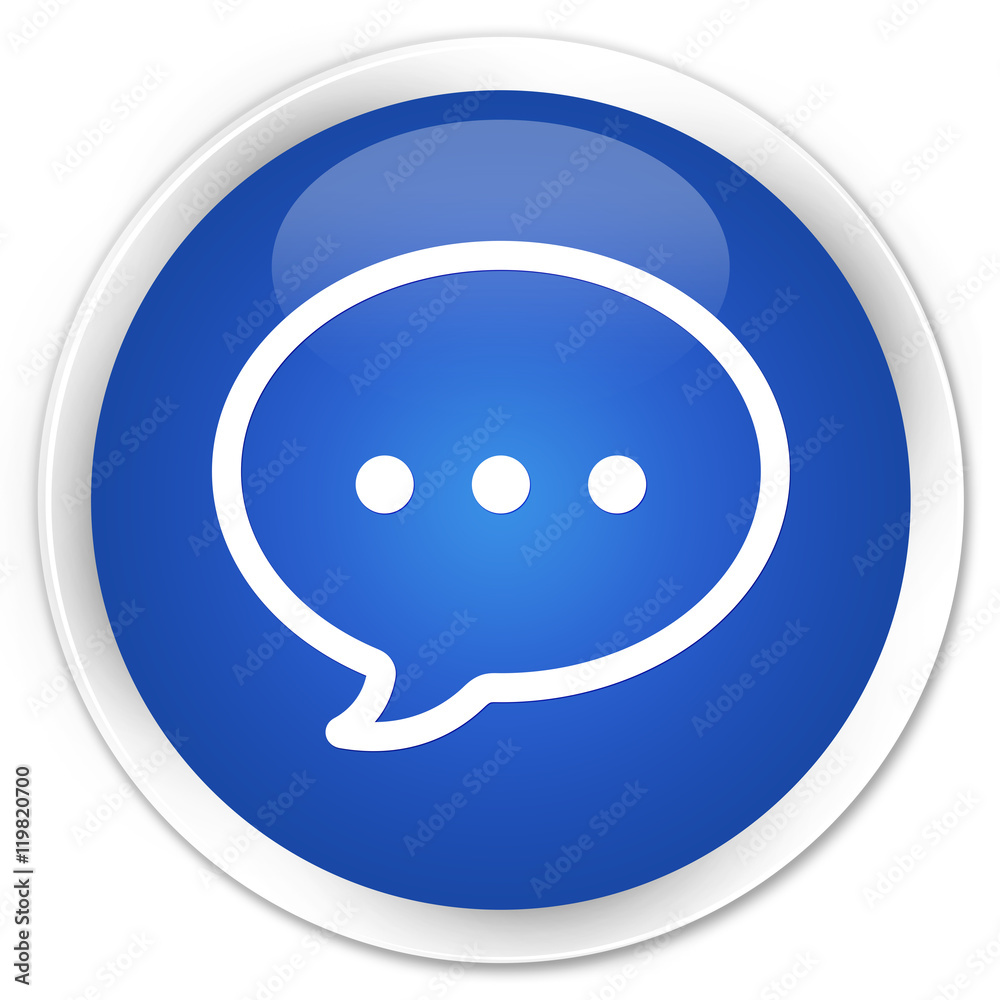 Talk bubble icon blue glossy round button Talk bubble icon blue glossy round button