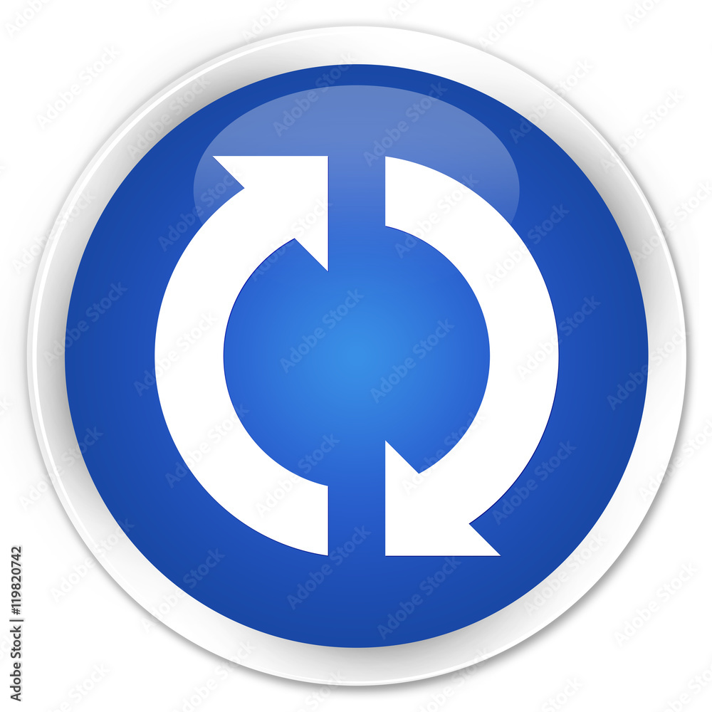 Update icon blue glossy round button Update icon blue glossy round button