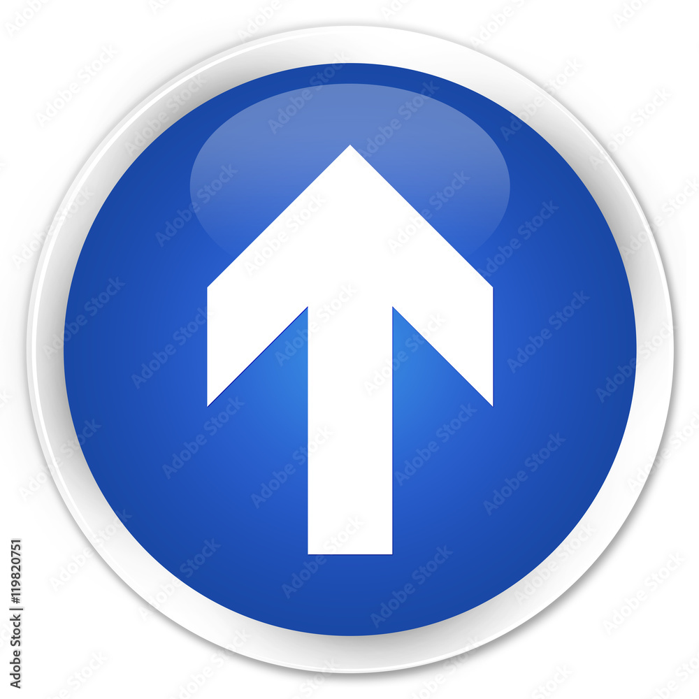 Upload arrow icon blue glossy round button Upload arrow icon blue glossy round button
