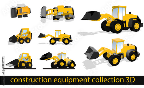 construction equipment collection 3D front loader