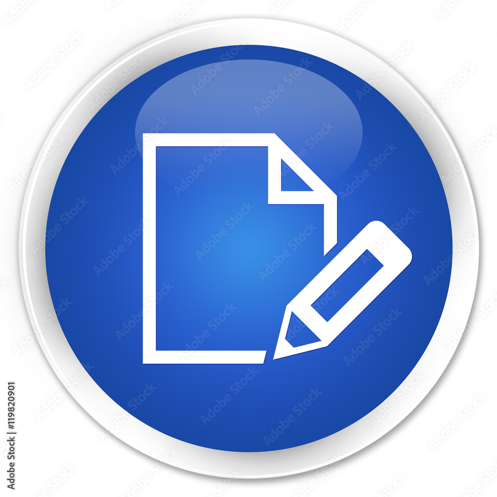 Edit document icon blue glossy round button Edit document icon blue glossy round button