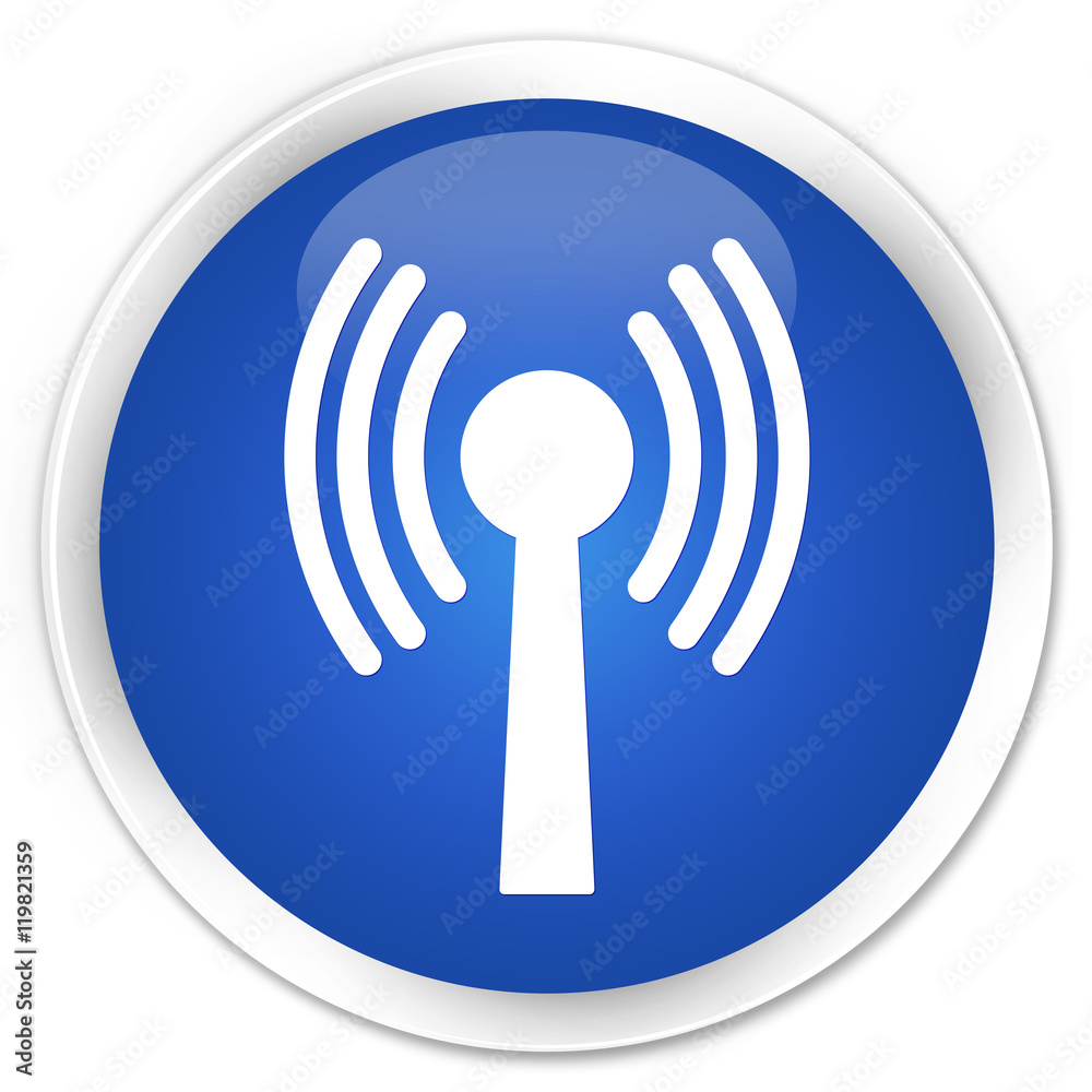 Wlan network icon blue glossy round button Wlan network icon blue glossy round button
