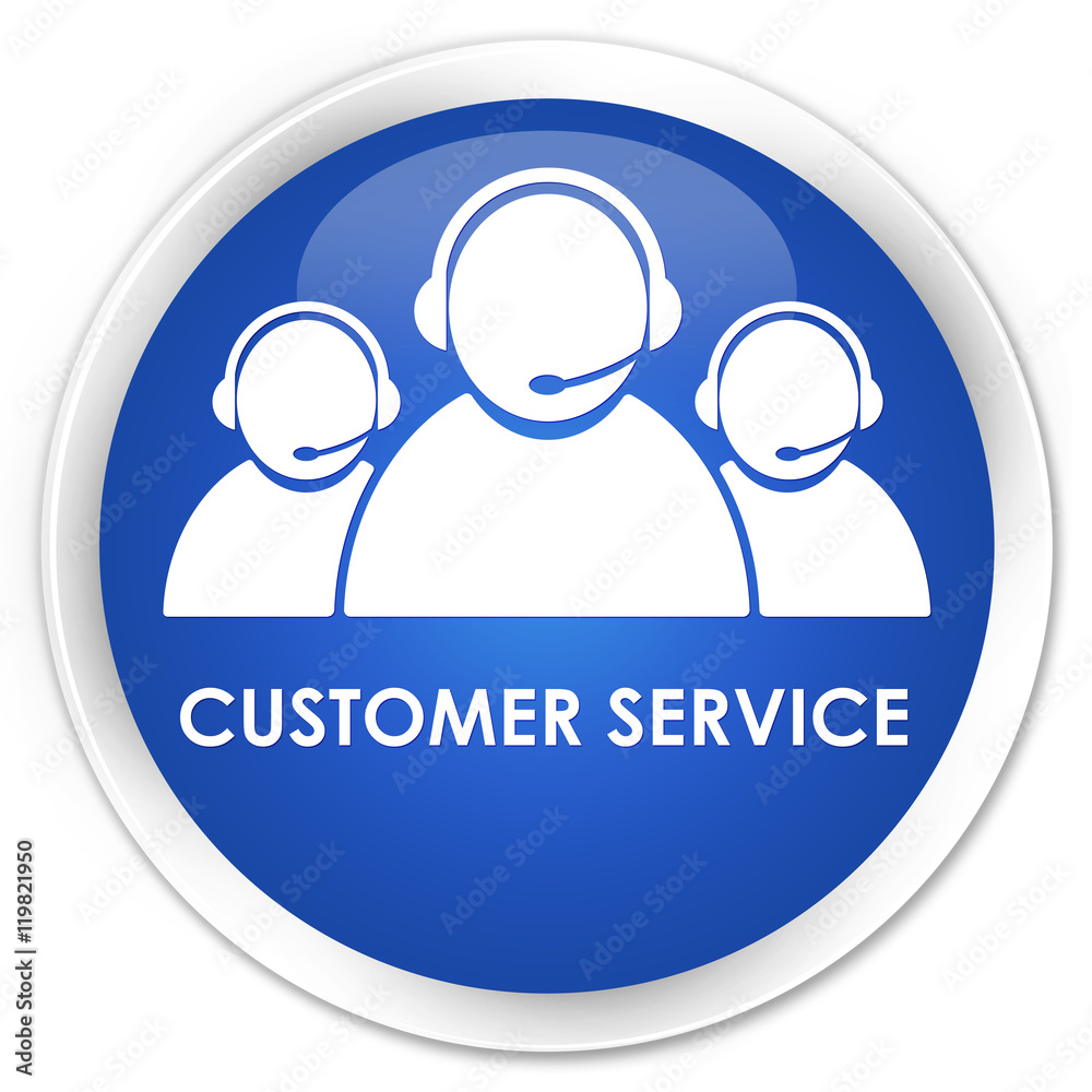 Customer service (team icon) blue glossy round button Customer service (team icon) blue glossy round button